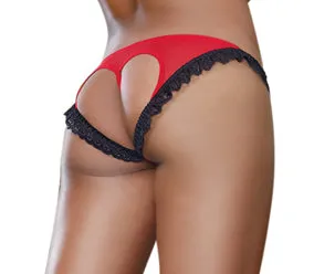 Anal | Dream Girl Lingerie Open Back Panty Small Red-black Anal | Dream Girl Lingerie Open Back Panty Small Red-black