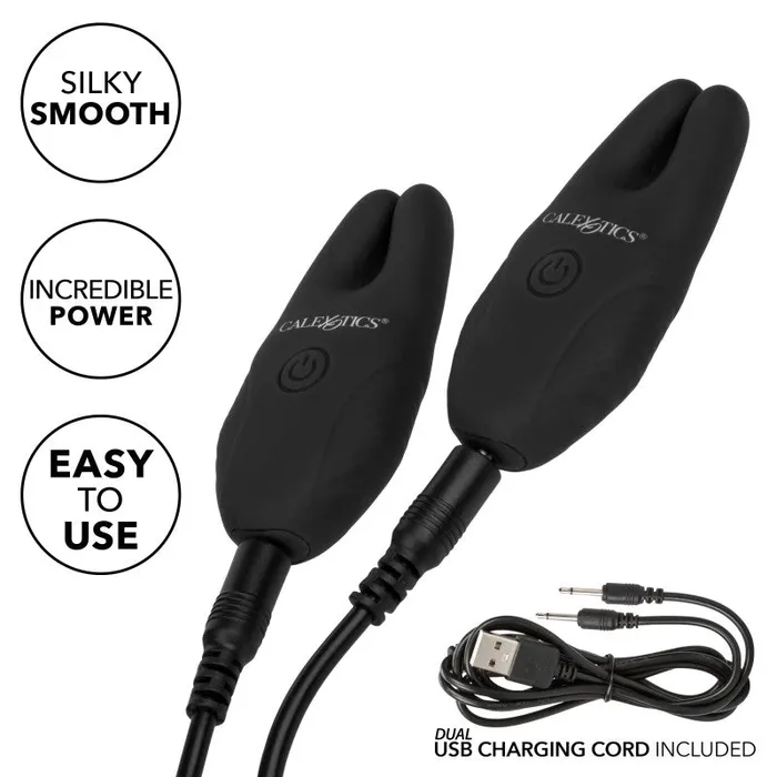 CalExotics Anal | Silicone Remote Nipple Clamps - Black CalExotics Anal | Silicone Remote Nipple Clamps - Black