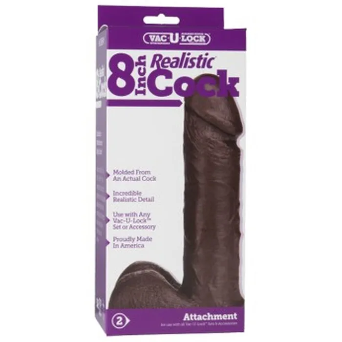 Doc Johnson Anal | VacULock 8 Inch Realistic Dildo Attachment Black Doc Johnson Anal | VacULock 8 Inch Realistic Dildo Attachment Black