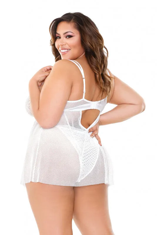Isla Babydoll and Panty Set - White - 3x4x | Fantasy Lingerie Female Sex Toys Isla Babydoll and Panty Set - White - 3x4x | Fantasy Lingerie Female Sex Toys