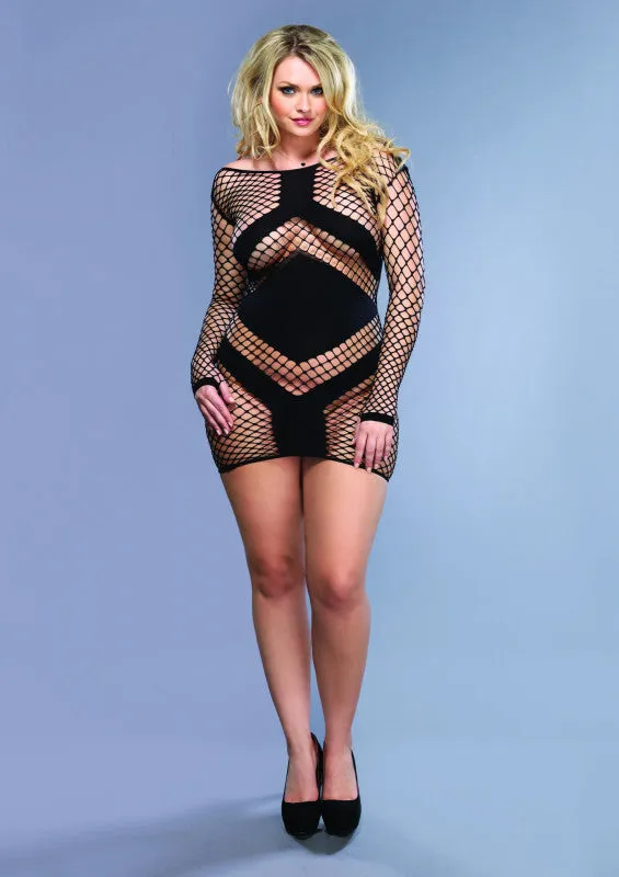 Leg Avenue Anal | Diamond Net Mini Dress - Queen Size - Black Leg Avenue Anal | Diamond Net Mini Dress - Queen Size - Black