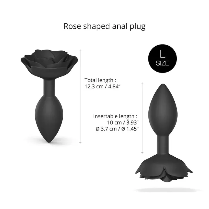 LOVE TO LOVE Love To Love Open Roses Anal Plug Large Black Onyx | Anal