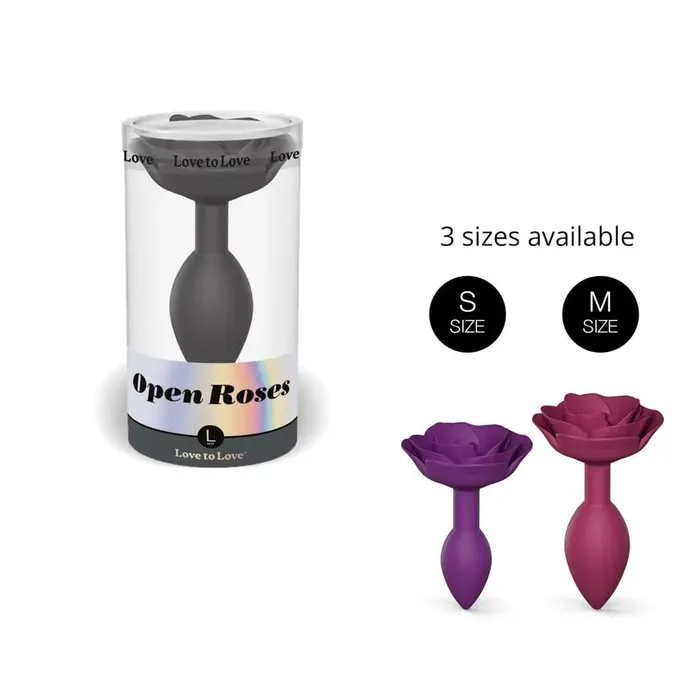 LOVE TO LOVE Love To Love Open Roses Anal Plug Large Black Onyx | Anal