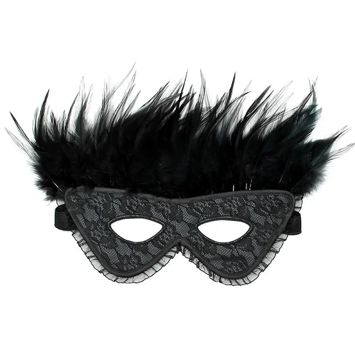 Rimba Vibrators Satin Look Feather Mask