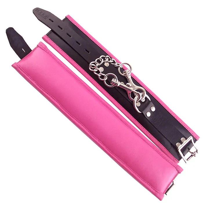 Rouge Garments Vibrators Rouge Garments Ankle Cuffs Padded Pink Trimmed