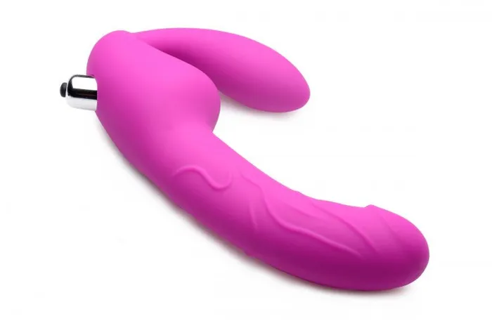 Royal Rider Vibrating Strapless Strap- on Dildo - Pink | XR Brands Strap U Female Sex Toys Royal Rider Vibrating Strapless Strap- on Dildo - Pink | XR Brands Strap U Female Sex Toys