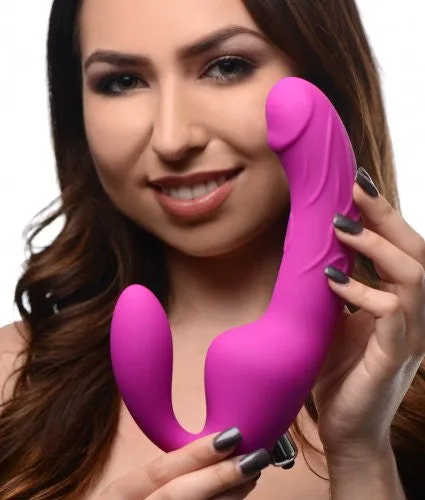 Royal Rider Vibrating Strapless Strap- on Dildo - Pink | XR Brands Strap U Female Sex Toys Royal Rider Vibrating Strapless Strap- on Dildo - Pink | XR Brands Strap U Female Sex Toys