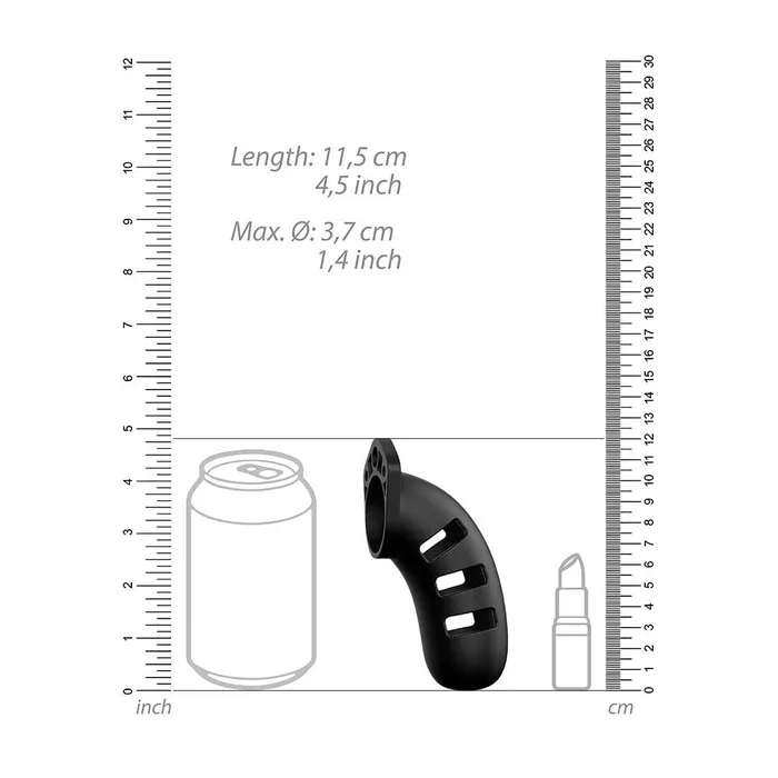 Shots Toys Male Sex Toys | Man Cage 21 Male 4.5 Inch Black Silicone Chastity Cage