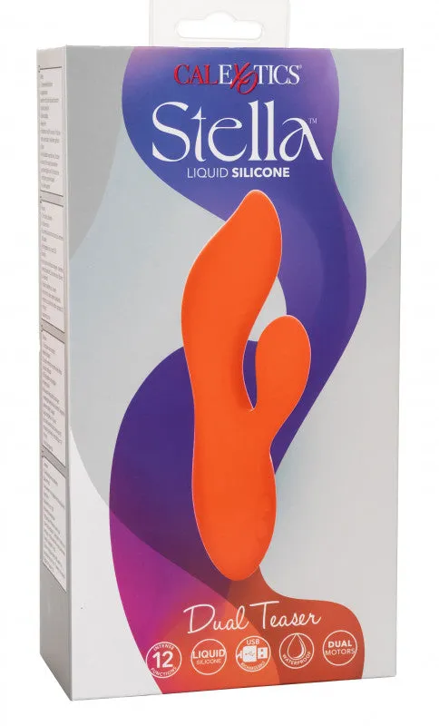 Stella Liquid Silicone Dual Teaser - Orange | CalExotics Female Sex Toys Stella Liquid Silicone Dual Teaser - Orange | CalExotics Female Sex Toys