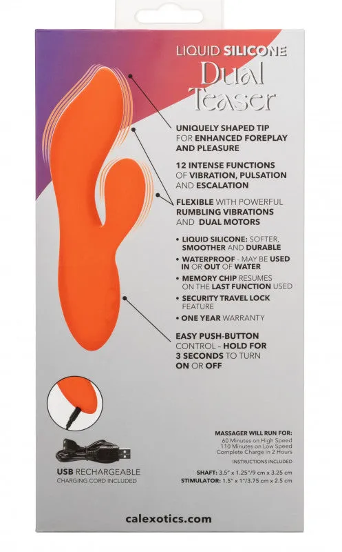 Stella Liquid Silicone Dual Teaser - Orange | CalExotics Female Sex Toys Stella Liquid Silicone Dual Teaser - Orange | CalExotics Female Sex Toys