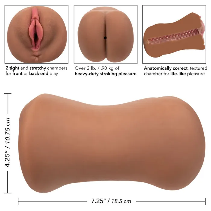 Stroke It Dual Entry Brown | CalExotics Vibrators Stroke It Dual Entry Brown | CalExotics Vibrators