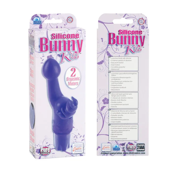 Vibrators California Exotic Novelties Silicone Bunny Kiss Purple