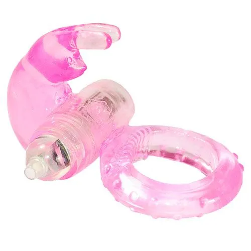 Vibrators Loveoutlet Pink Jelly Vibrating Rabbit Cock Ring
