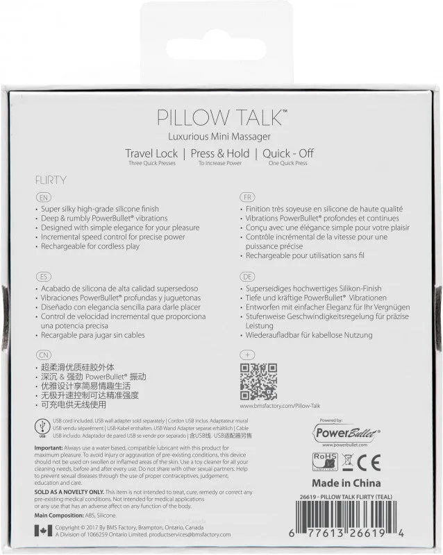 Vibrators | Pillow Talk Flirty Vibe With Swarovski Crystal - Teal - BMS Factory Vibrators | Pillow Talk Flirty Vibe With Swarovski Crystal - Teal - BMS Factory