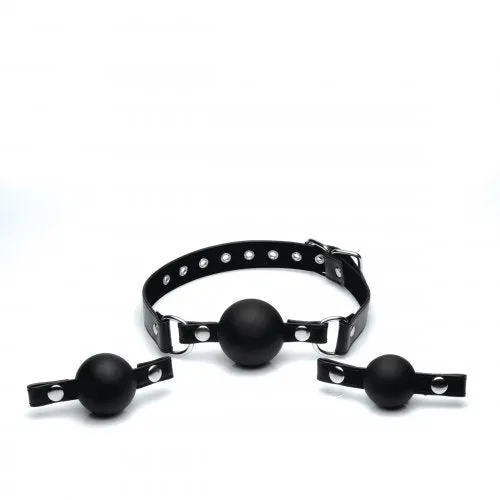 XR Brands Male Sex Toys | Strict Interchangeable Silicone Ball Gag Set