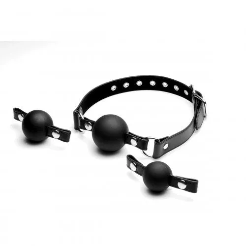 XR Brands Male Sex Toys | Strict Interchangeable Silicone Ball Gag Set